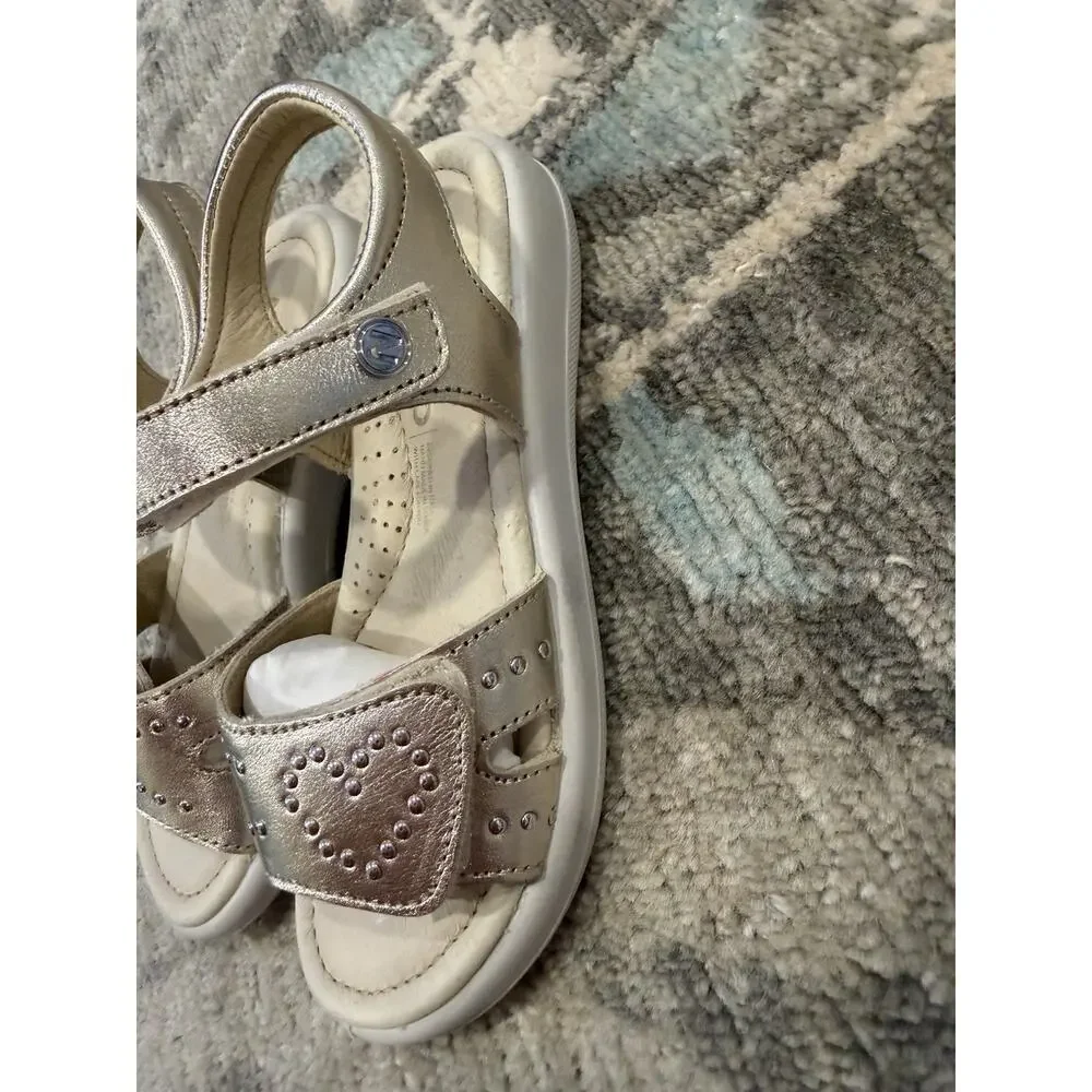 Naturino Kids' Saphia Sandal Gold Girls Sz 30 US Sz 13 NEW $90
